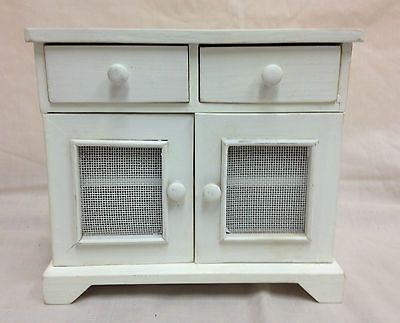 DOLL WOOD FURNITURE PIECE KITCHEN CABINET 2 DOORS 2 DRAWERS