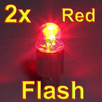 2X Red Car Bike Bicycle Tire Valve LED Lights Safety