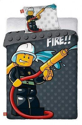 LEGO FIREMAN DUVET COVER SET 63 X 78 INCHES 100% cotton