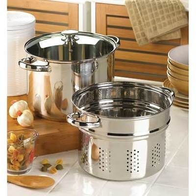 Steel Cookware Slow Cooker Steamer Set Stock Pot 8 qt Quart New