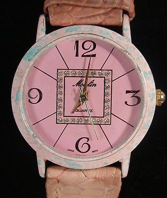 PASTEL COOL MOULIN RHINE PREP COLOR CORAL GEN LEATHR BND LADIES WATCH