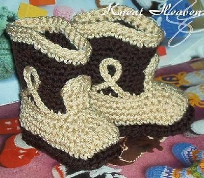 Boutique Kneat Heaven Crochet Cowboy Boots Baby Booties