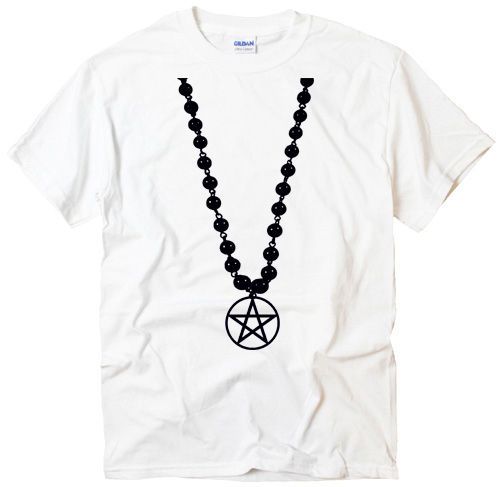 Pentagram Necklace Pagan Pentacle symbol goth metal wiccan magic men t