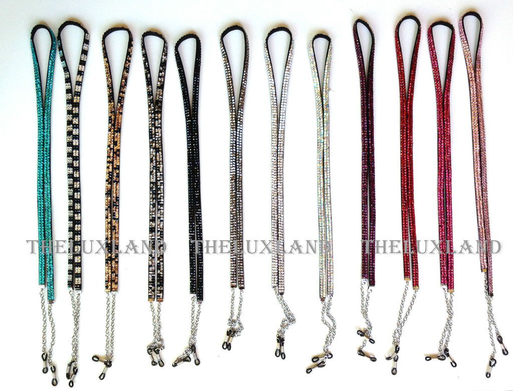 New Rhinestone Bling Crystal Custom Lanyard Eyeglasses Chain Holder