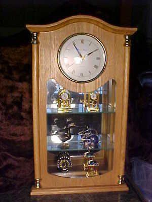 Daniel Dakota CLOCK CURIO Cabinet Mirror SOLID OAK USA