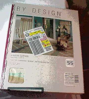 New By Design JC Penny Bathroom Window Curtains Brush Strokes IOB