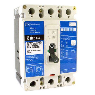 Cutler Hammer Series C HFD 65k Industrial Circuit Breaker HFD3020L