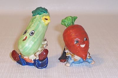 Garden Vegetables SALT PEPPER SET Cucumber Head Carrot Head