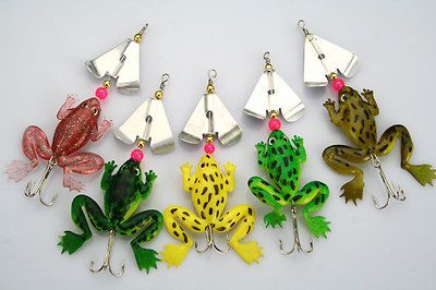 Lot5 FROG FISHING LURES CRANKBAIT HOOKS 6.3g