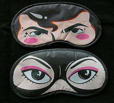 Superman Catwoman cat woman travel sleep black eye shade blindfold