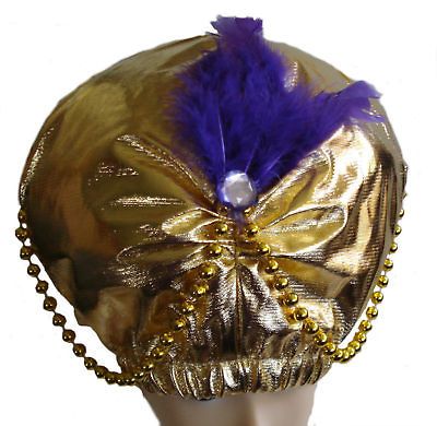 HAT   Turban Gold ARABIAN PRINCE KING ARAB SHEIK Alibaba Bollywood