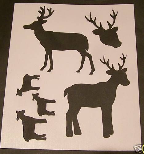 STENCILS~ANIMA LS, DEER, 4 POSES