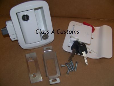 New RV Door Lock Deadbolt White w/ 2 keys