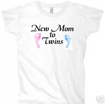 Mom Mommy New Baby TWINS custom womens ladies t shirt