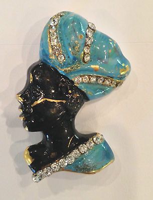 RARE 1951 ADOLPH KATZ DESIGN CORO BLACKAMOOR BROOCH PIN PAT. #163203