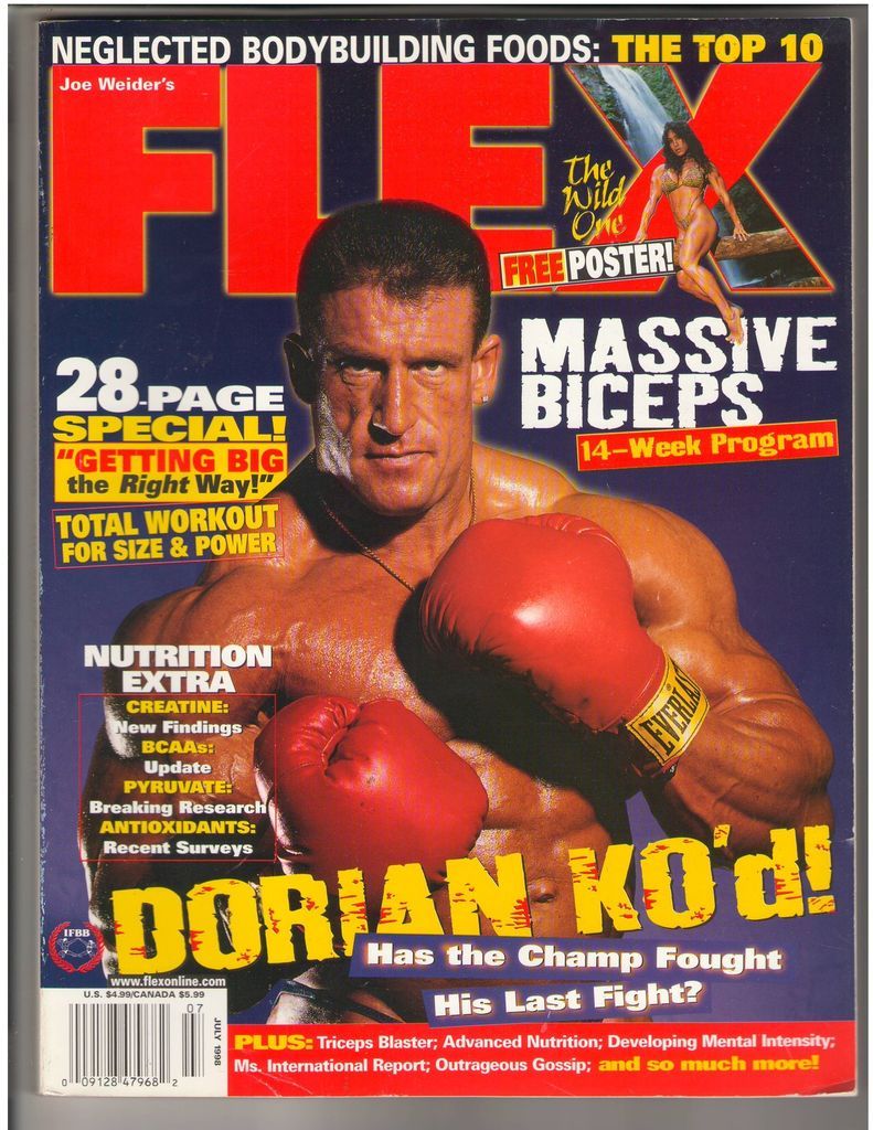 Fitness Magazine Dorian Yates /Denise Masino w/poster 7 98