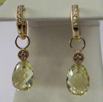 Alderman Ford Citrine Diamond 14 k Gold Earring Charm