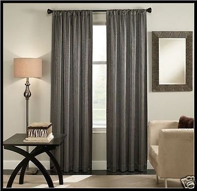 Window Drape Peri CARAVAN Grommet Panel 50 x 84 Charcoal Gray