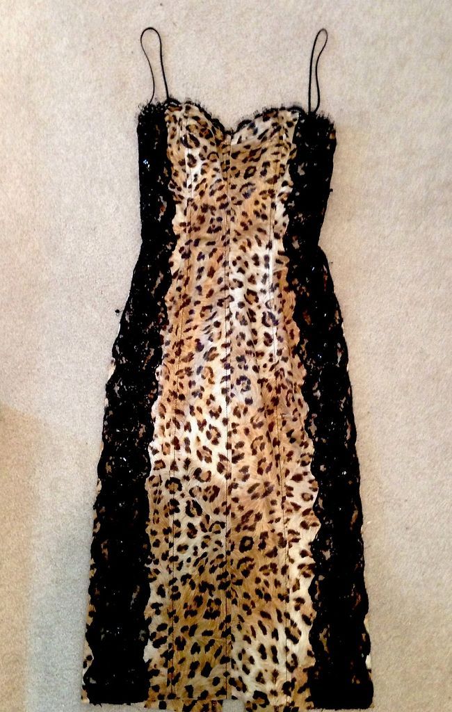 Dina Bar El Leopard Bustier Pencil Cocktail Dress.