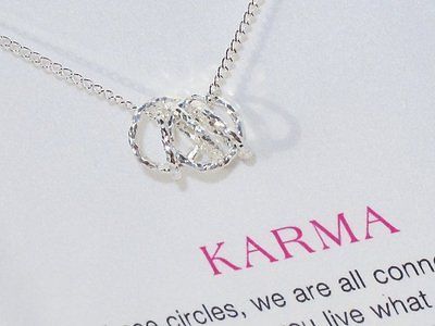 DOGEARED KARMA SPARKLE MULTI CIRCLE SILVER NECKLACE