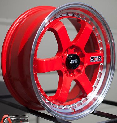 510 5x100 RED WHEEL FIT SCION FR S TC VW GTI VR6 GOLF NEON SRT JETTA