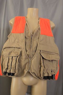 Upland Vest Size SMALL Beige Orange Hunting Shell Dispenser