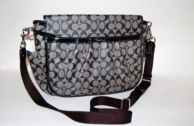 BLACK Messenger Diaper Baby Crossbody Bag Tote 18373 PVC NWT