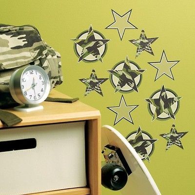 Wallies Camo Stars Wallpaper Cutouts 12238