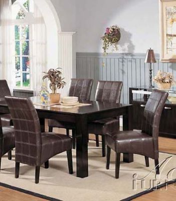 ByCast Leather Dining Chairs, Cappuccino, Espresso, Parson