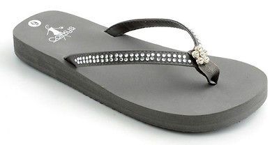 Corkys Womens NEW Puddin GRAY Grey Rhinestone Rhinestones Sandals