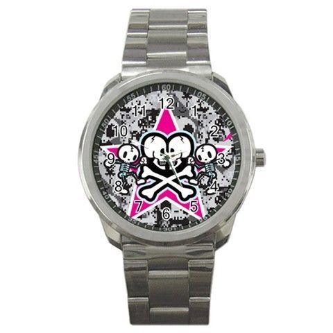 ADORABLE TOKI DOKI CAMO SKULLS WALLPAPER SPORT METAL WATCH*420