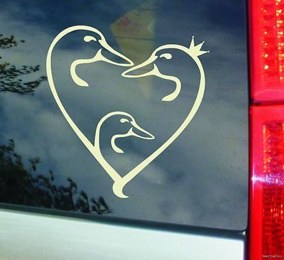 DUCK HUNTER UNLIMITED HEART SHAPE FAMILY w BOY 8 VINYL STICKER DECAL