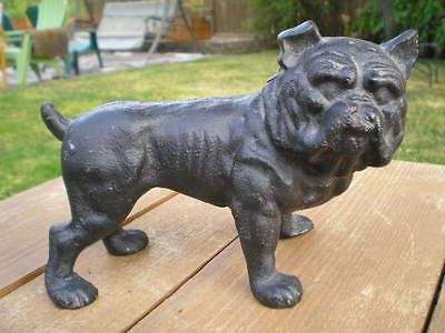 Vintage Cast Iron ENGLISH BULLDOG Home Garden Art Statue Doorstop FREE