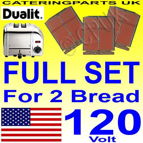 DUALIT 2 SLOT BREAD TOASTER HEATING ELEMENTS FULL SET