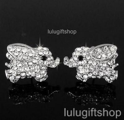 18K WHITE GOLD PLATED DISNEY DUMBO ELEPHANT STUD EARRINGS USE