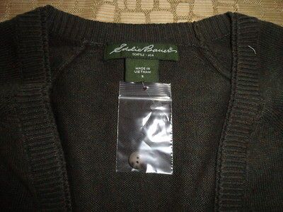 Eddie Bauer Womens Cardigan, SMALL, Cotton / Cashmere DARK GREEN