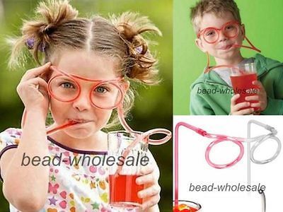 White Crazy Straw Glasses Flexible Soft Glasses Drinking Straw For