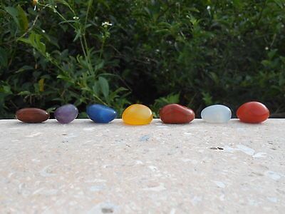 CHAKRA TUMBLE STONE SET WITH POUCH. #BN.