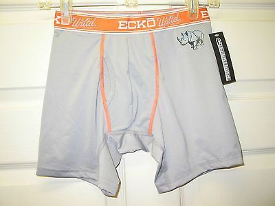 Marc Ecko Unltd. Rhino Polyester / Spandex Gray Boxer Briefs Mens