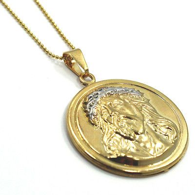 Gold Filled 18k Jesus Christ Medal & Chain Pendant Necklace Religious