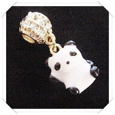 PANDA BEAR** Rhinestones*Go ld*Euro Style*Bead*Cha rm