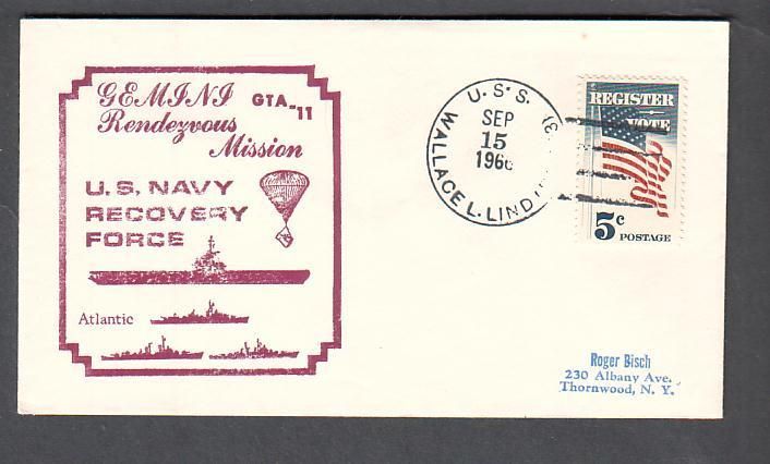 recovery ship cover Gemini 11 USS Wallace L Lind