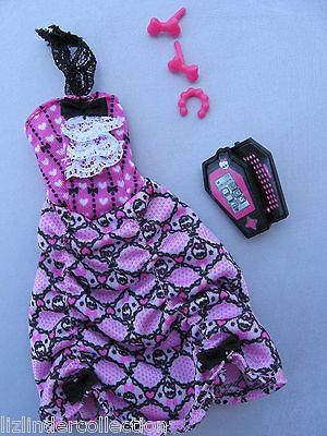 MONSTER HIGH Draculaura Vampire DRESS CLOTHES FASHION JEWELRY Dot Dead