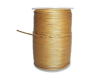 Round Leather Cord Gold 1.5mm 5 meters