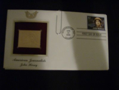 Collectible First Day of Issue Gold Stamp American Journalists John