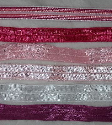 LOT 12 yards shiny foldover elastic Headband FOE 5/8