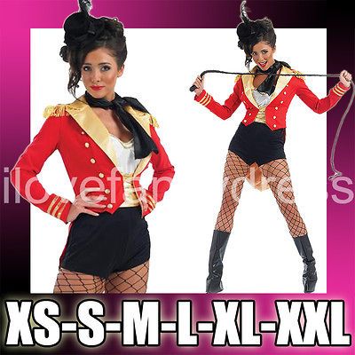 LADIES RINGMASTER FANCY DRESS CIRCUS LION TAMER COSTUME RING MASTER