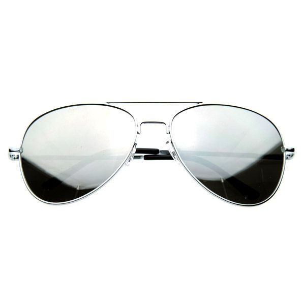 Premium Military ZeroUV Classic Mirrored Metal Aviator Aviators