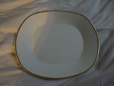 111/12X 101/4 VINTAGE SERVING PLATTER WITH GOLD AROUND RIM