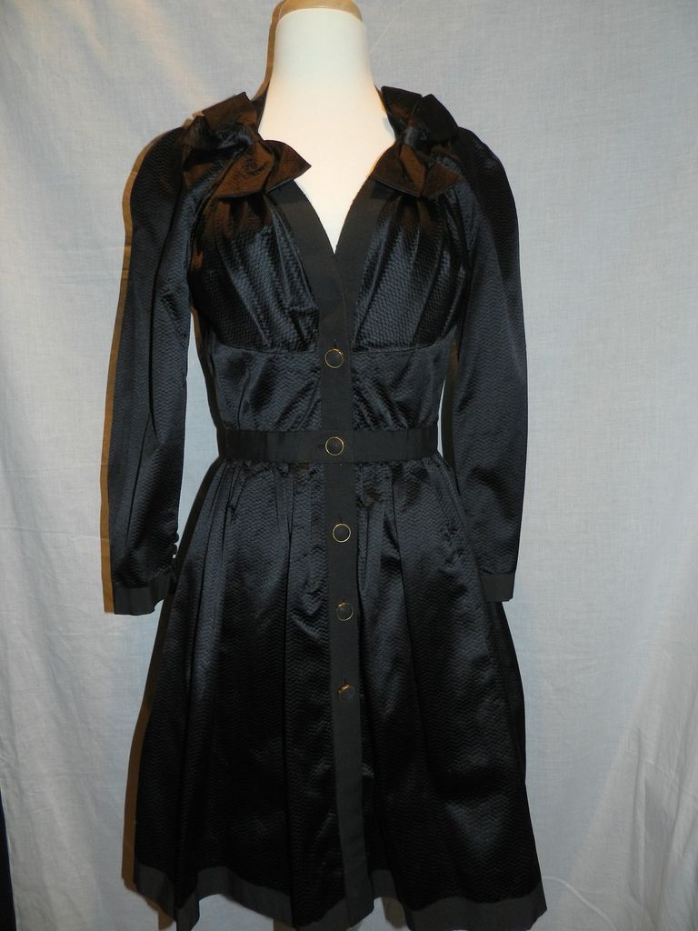 Stunning Black Vintage CHANEL Dress w/ Bows Sz 38/40